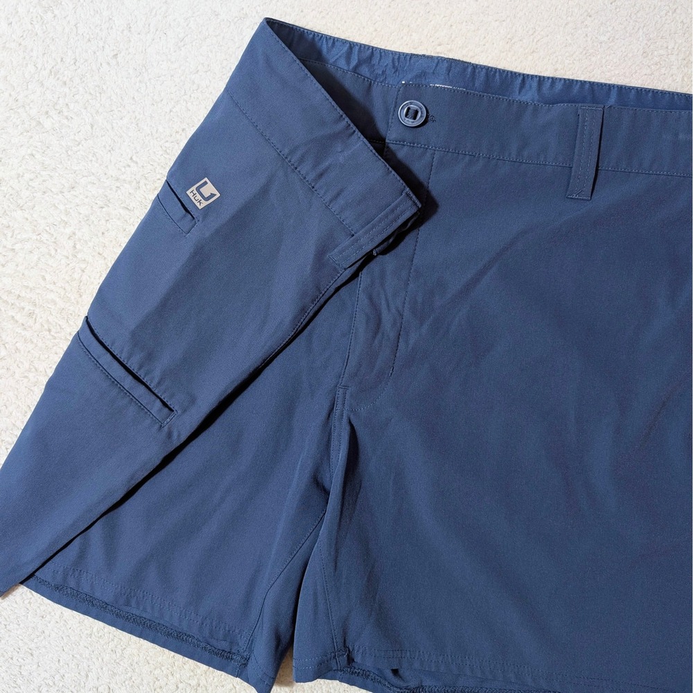 Huk Fishing Shorts Mens 3XL Blue Stretch 42x6 Utility Cargo Pockets performance